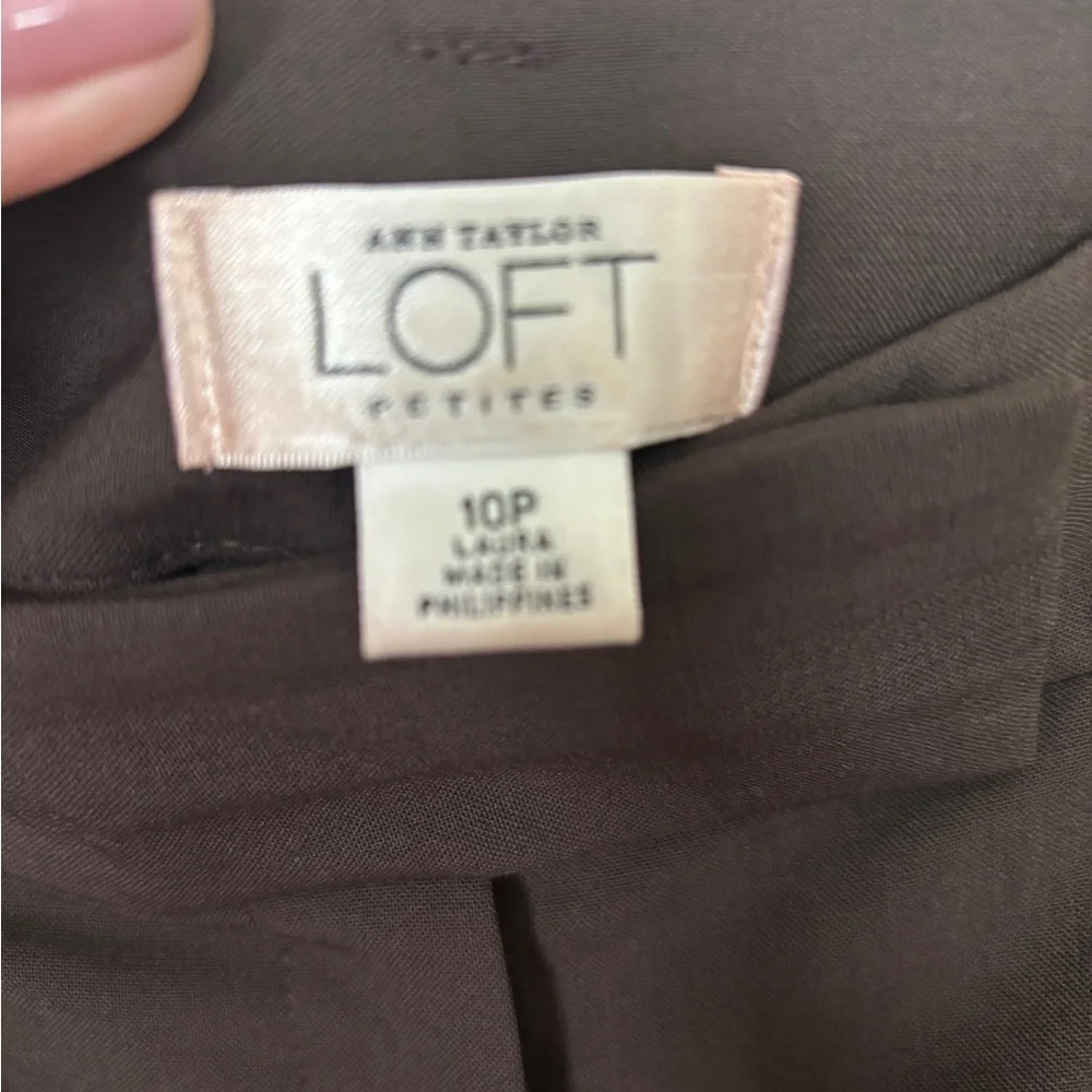 Ann Taylor Petites 10P - Fully lined Classic Dark Brown Dress Pants - Picture 2 of 4